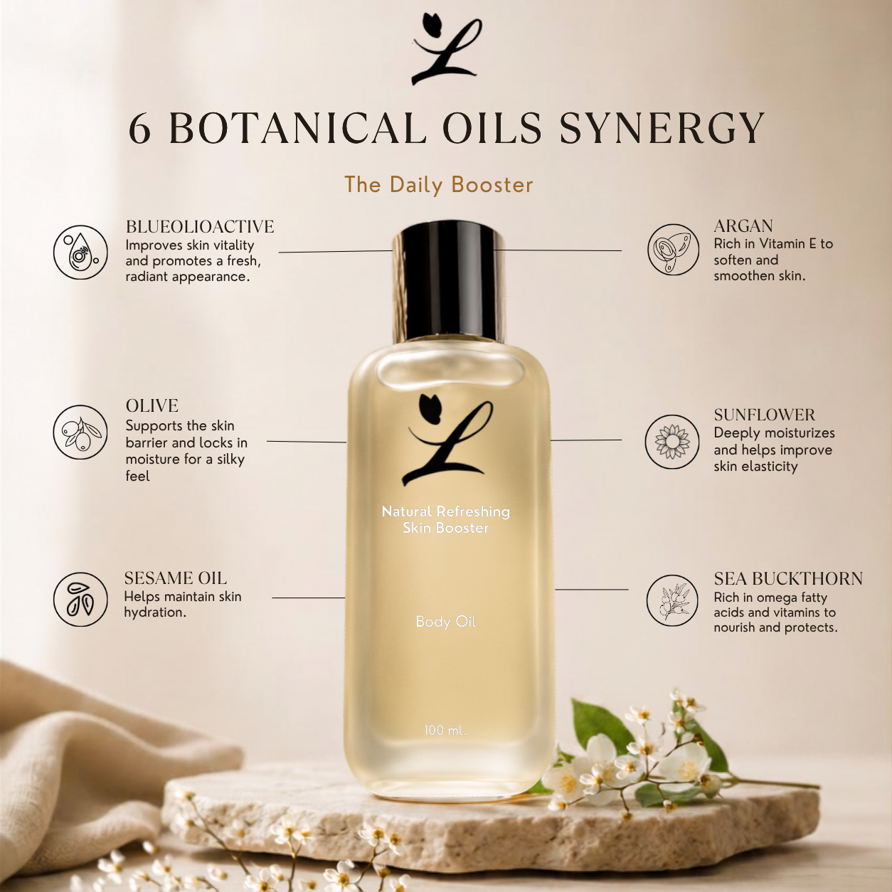 Natural Refreshing Skin Booster Body Oil